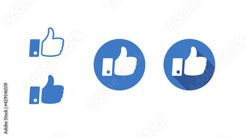 Vector illustration of symbol of finger up, thumbs up in flat style - I like it