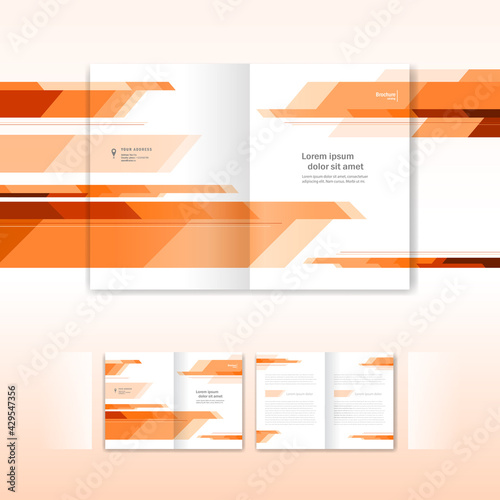 Template booklet abstract future orange - brochure design template