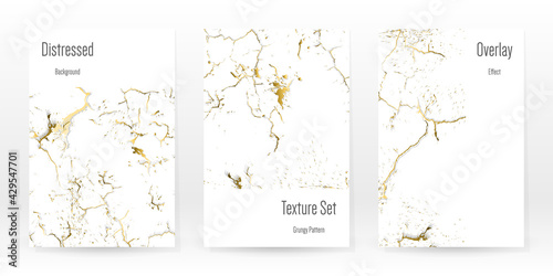 Elegant Gold Texture Set. Marble Business Card.