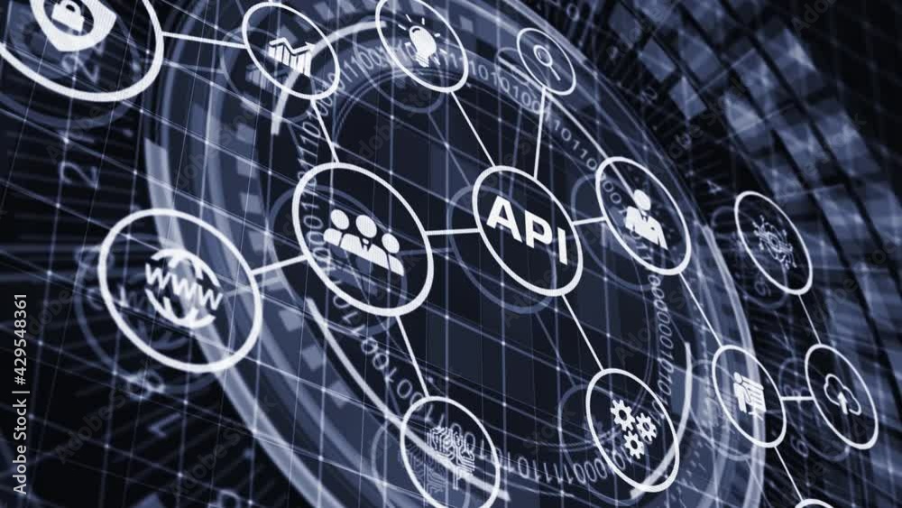 API - Application Programming Interface. Software development tool. Business, modern technology, internet and networking concept.