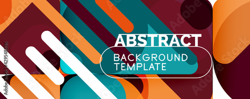 Modern geometric round shapes and dynamic lines, abstract background. Vector illustration for placards, brochures, posters and banners