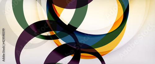 Ring geometric shapes, o letter repetition wallpaper. Abstract background for business or technology presentations, internet posters or web brochure covers