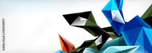 Vector 3d triangles and pyramids abstract background for business or technology presentations, internet posters or web brochure covers
