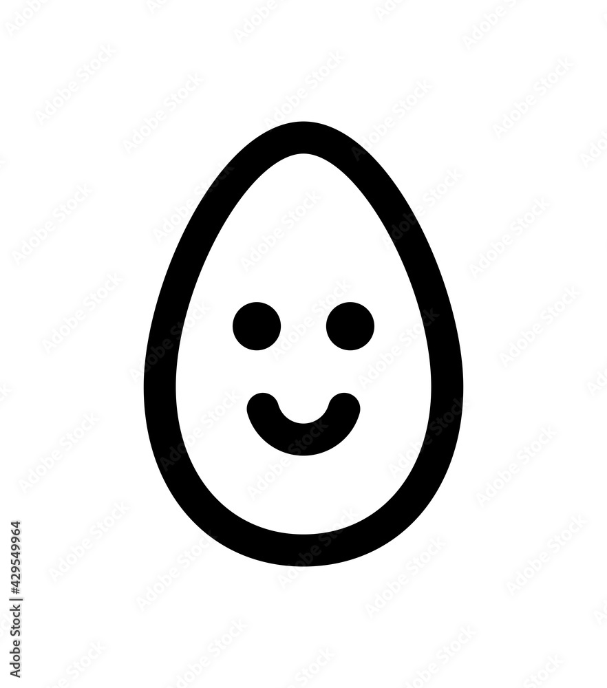 Fototapeta premium Smiley painted egg happy face icon.
