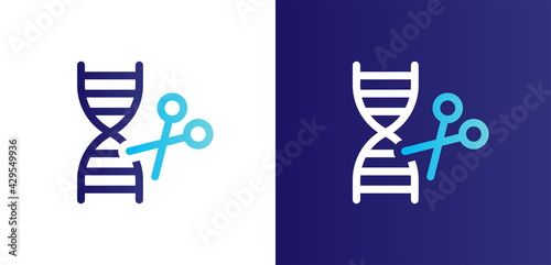 DNA, genetic, gene, genome editing icon vector illustration.