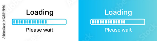Loading icon isolated on white or blue background.