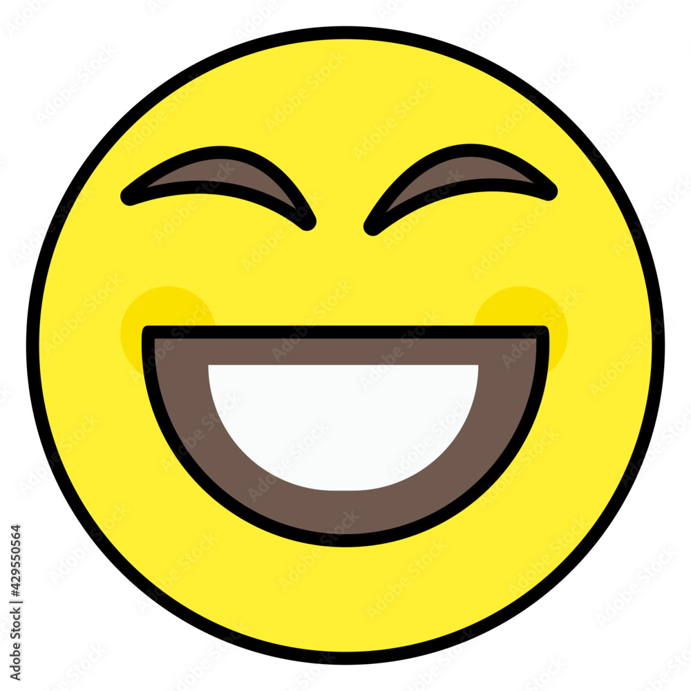 Editable flat design of happy emoji icon Editable flat design of happy emoji icon