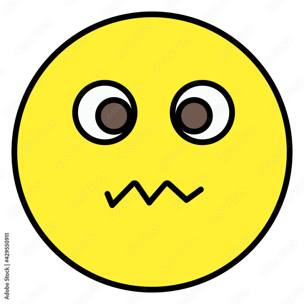 A perfect design icon of woozy face emoji A perfect design icon of woozy face emoji