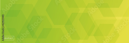 Lime green hexagon overlapping shapes abstract background