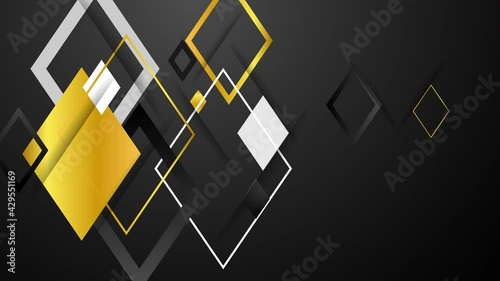 Abstract geometric black background in 4k video.