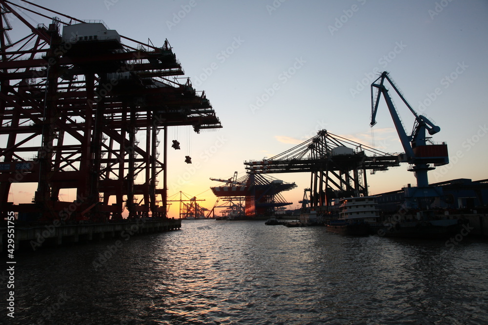 Shanghai shipyard and container terminal
