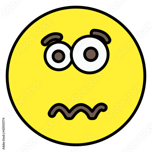A unique design icon of confounded emoji