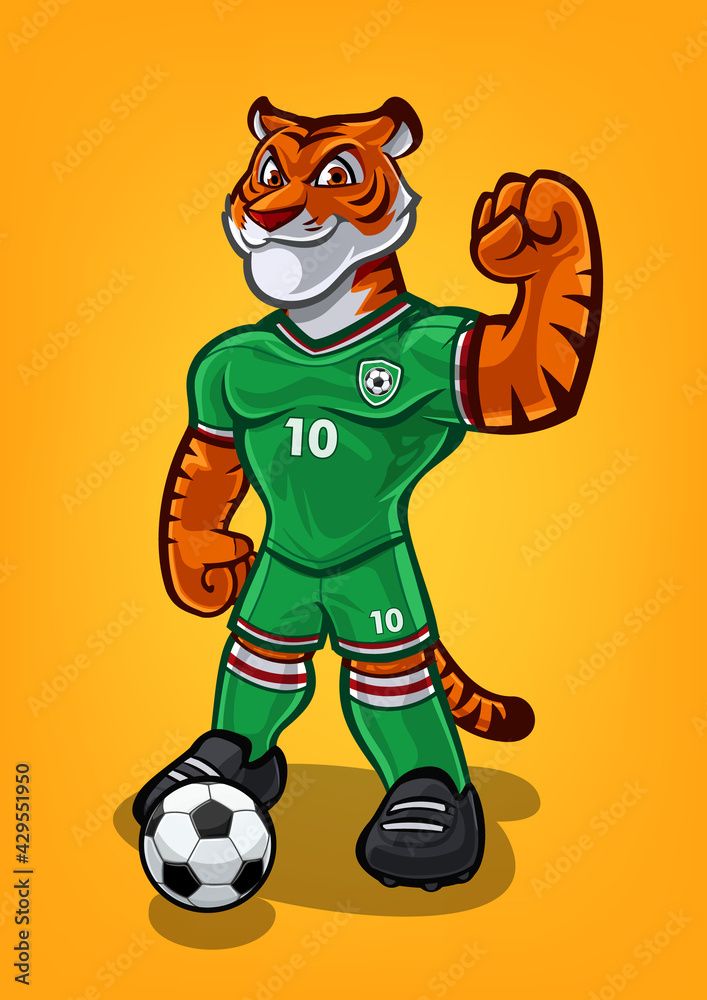 tiger soccer player for soccer mascot
