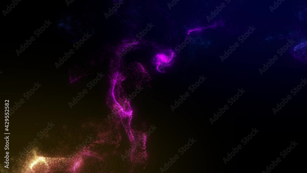 4K Abstract  background animation shining fluid energy sparkling particles liquid magic dust turbulent wave flow in space
