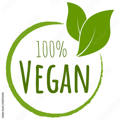 modern green stamp 100% vegan