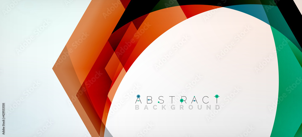 Vector color hexagons geometric abstract background