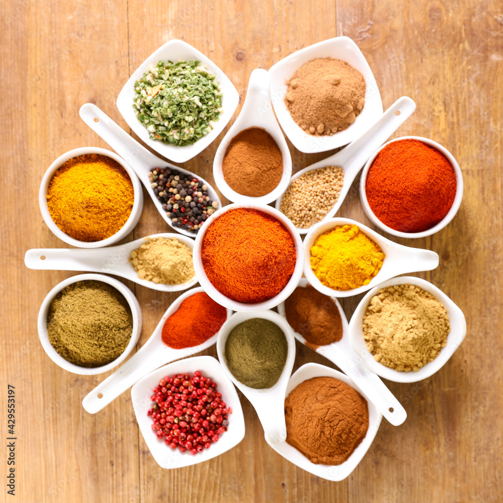 set of spices and herbs