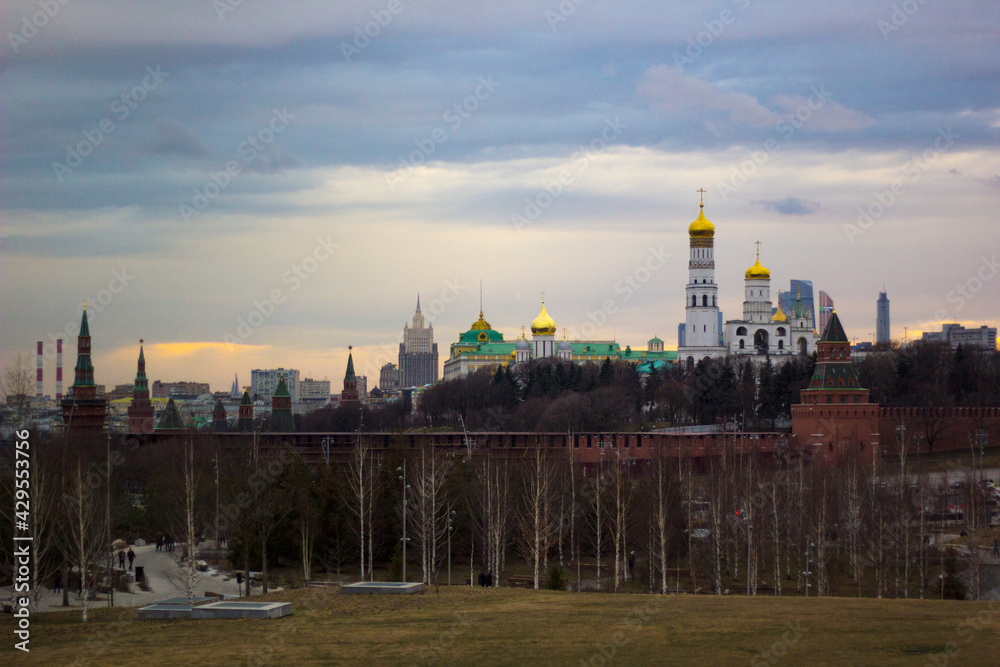 Moscow Kremlin and St Basil's Cathedral, The Red Square. Russia. Moscow. 