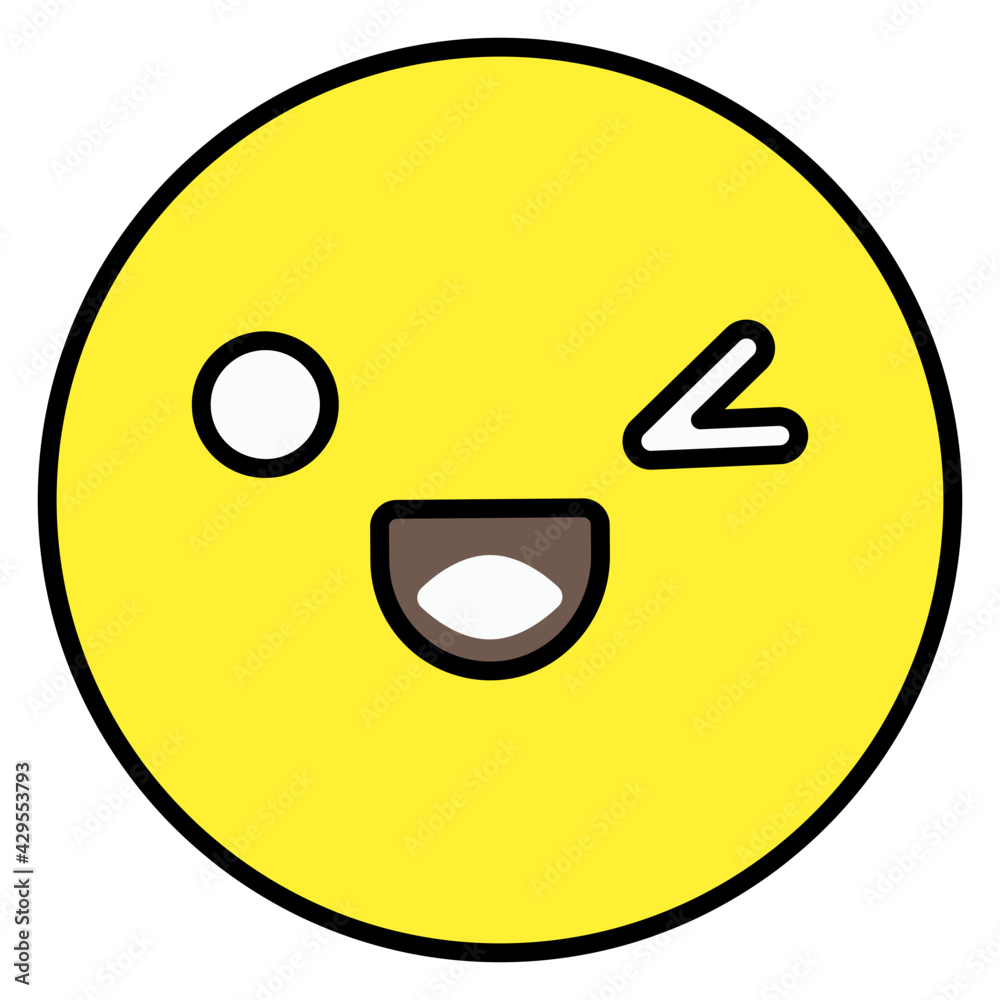 Fototapeta premium An editable design icon of wink emoji 