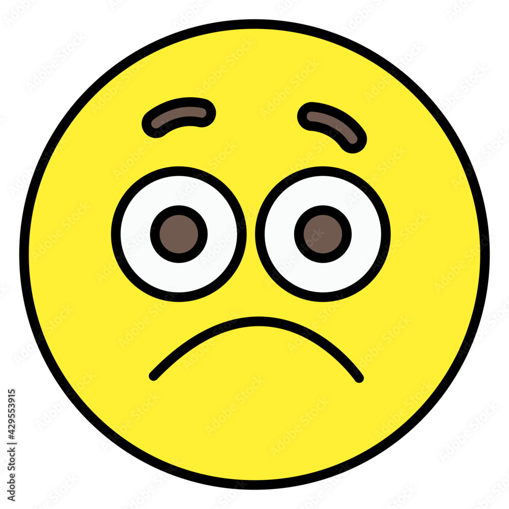 Fototapeta premium A trendy vector design of sad emoji 