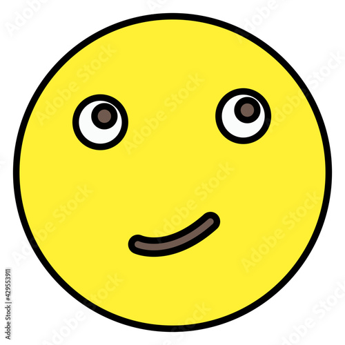 An icon design of smirk emoji 