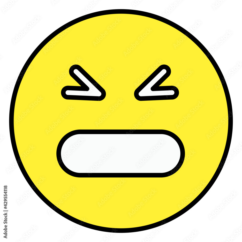 A facial expression icon, flat design of grinning emoji A facial expression icon, flat design of grinning emoji