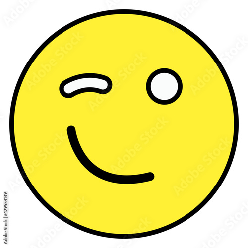 An icon design of smirk emoji 