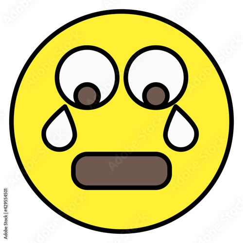 A creative design icon of crying emoji 