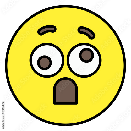 A trendy vector design of hushed face emoji 