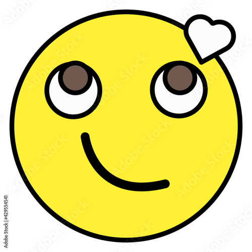 An icon design of smirk emoji 