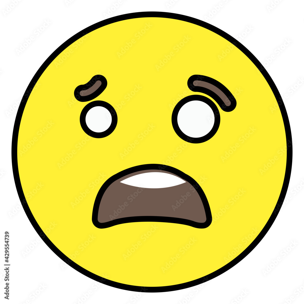 Fototapeta premium Astonished emoji icon, editable vector