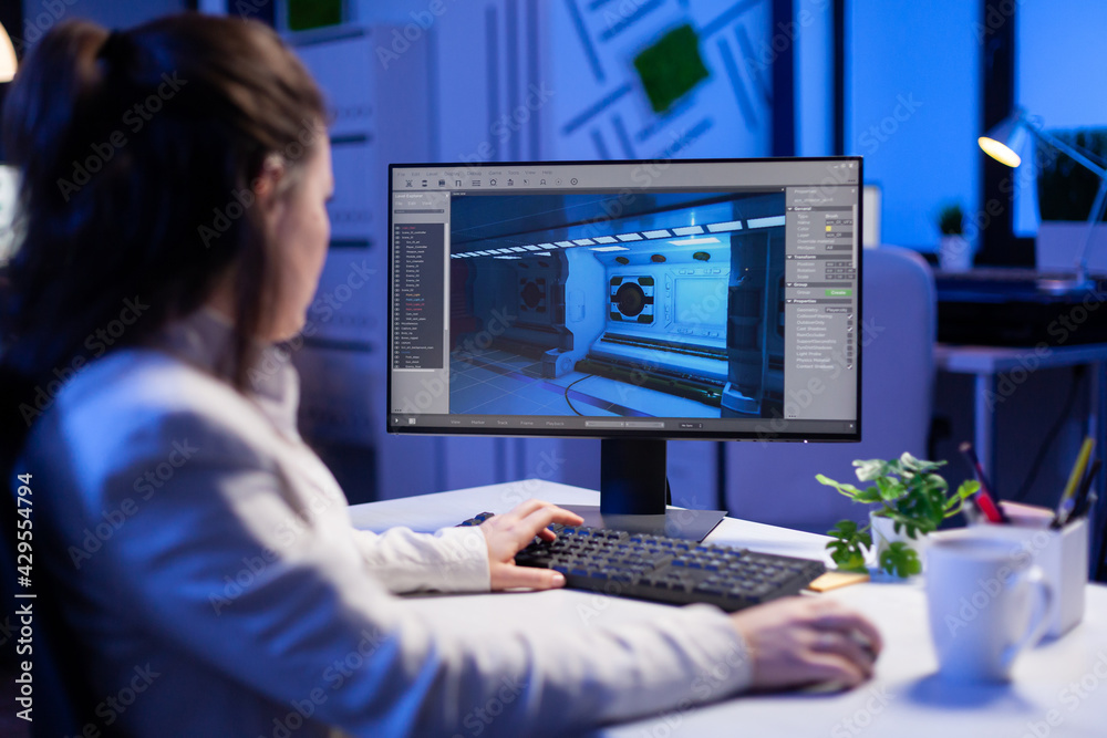 Editor developing new movie project, editing audio film montage sitting in  production office late at night. Creative content creator using  professional computer, modern technology, network wireless Stock Photo |  Adobe Stock