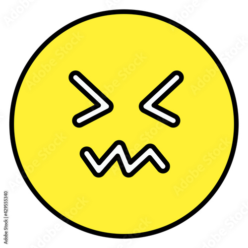 
A unique design icon of confounded face 

