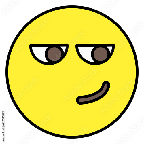 An icon design of smirk emoji 