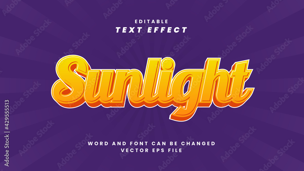 Sunlight editable text effect