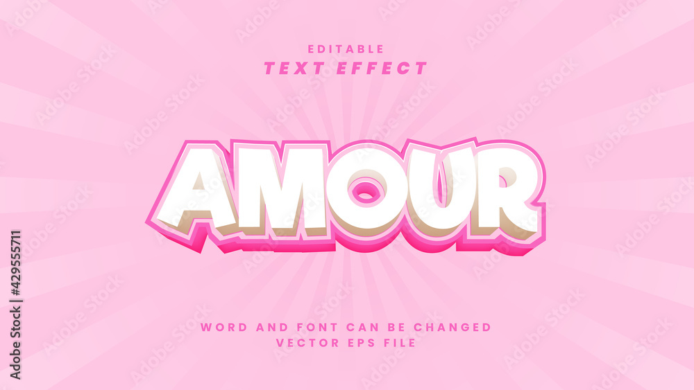 Amour editable text effect