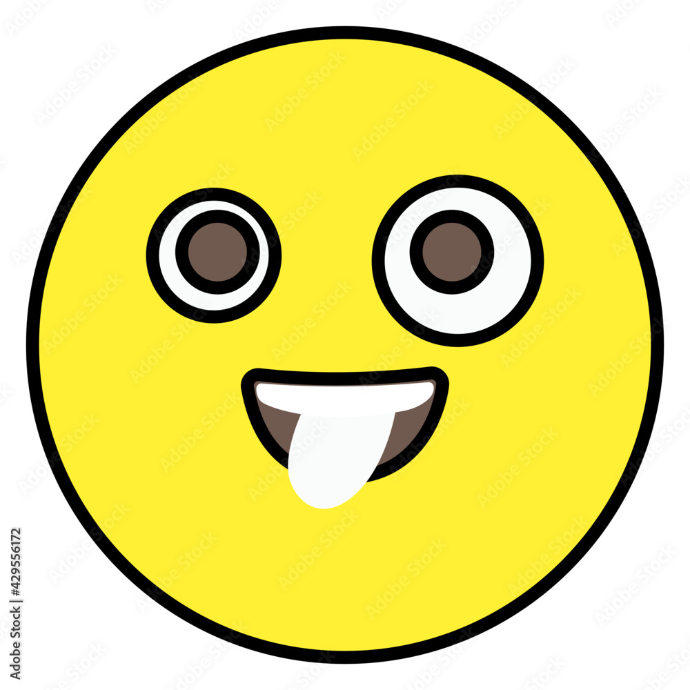 Fototapeta premium Modern style icon of crazy face emoji