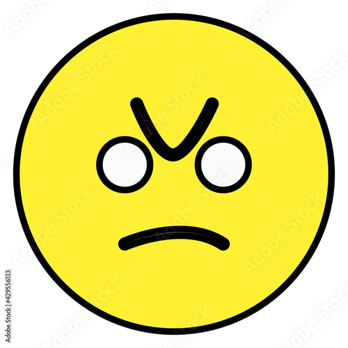 An editable design icon of frowning emoji 