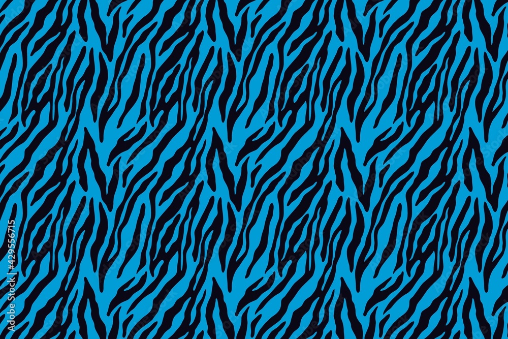 tiger fur texture on blue background.