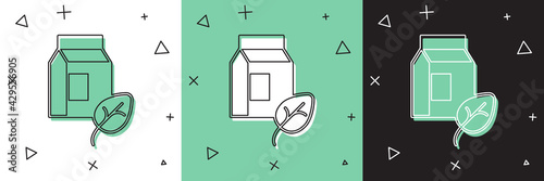 Set Vegan milk icon isolated Set background. Vegetarian product. Vector