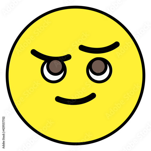 An editable design icon of frowning emoji 