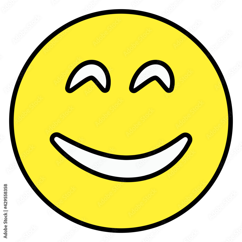 Editable flat design of happy emoji icon
Editable flat design of happy emoji icon