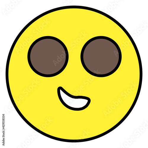 An icon design of smirk emoji 