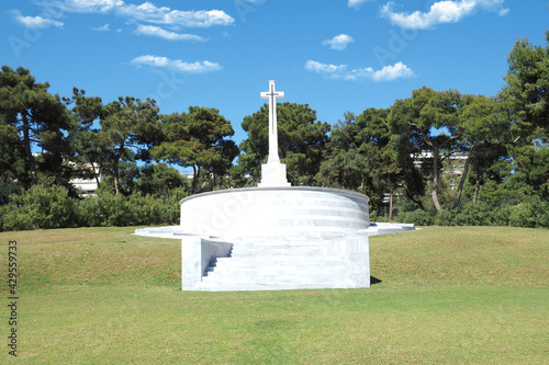 Canvas Print Μilitary park cemetery in Alimos district in remembrance of British troops that