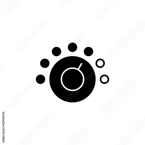 Rotary Knob panel icon in solid black flat shape glyph icon, isolated on white background 