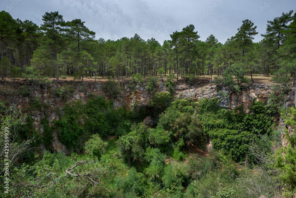 Karstic landscape in the Natural Monument of Palancares y Tierra Muerta, province of Cuenca, Spain