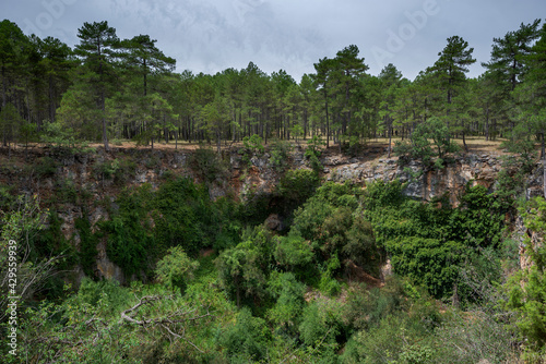 Karstic landscape in the Natural Monument of Palancares y Tierra Muerta, province of Cuenca, Spain photo