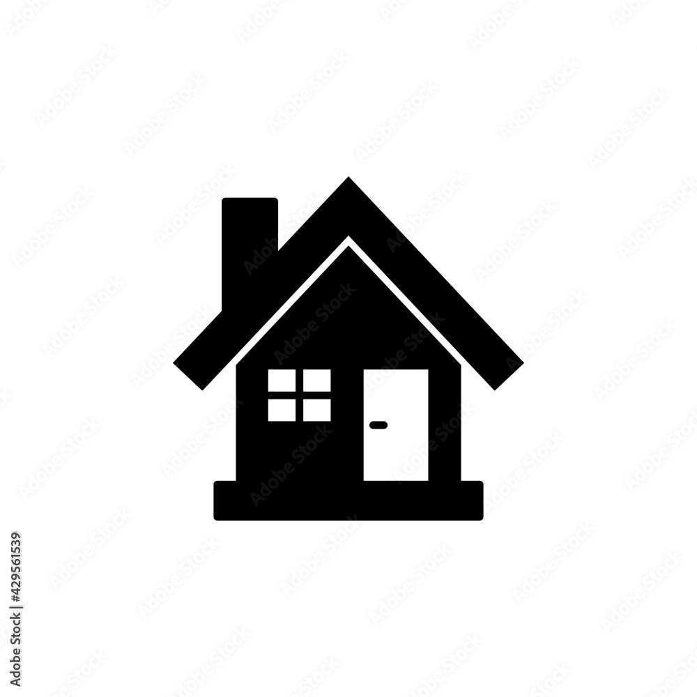 home, house icon in solid black flat shape glyph icon, isolated on white background home, house icon in solid black flat shape glyph icon, isolated on white background