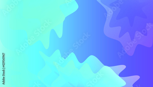Abstract colorful artistic wavy banner design. Blue background © Background.cc