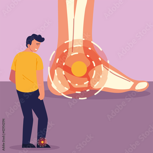 man with ankle pain
